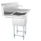 45 in. One compartment Stainless Steel Commercial Sink with Drainboards and Faucet, Bowl Size 15"x 15"x 12