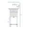 45 in. One compartment Stainless Steel Commercial Sink with Drainboards and Faucet, Bowl Size 15"x 15"x 12