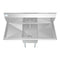 45 in. One compartment Stainless Steel Commercial Sink with Drainboards and Faucet, Bowl Size 15"x 15"x 12