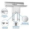 45 in. One compartment Stainless Steel Commercial Sink with Drainboards and Faucet, Bowl Size 15"x 15"x 12