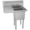 33 in. One Compartment Stainless Steel Commercial Sink with Drainboard, Bowl Size 15"x 15"x 12