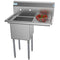 33 in. One Compartment Stainless Steel Commercial Sink with Drainboard, Bowl Size 15"x 15"x 12