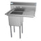 33 in. One Compartment Stainless Steel Commercial Sink with Drainboard, Bowl Size 15"x 15"x 12