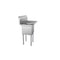 33 in. One Compartment Stainless Steel Commercial Sink with Drainboard, Bowl Size 15"x 15"x 12