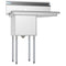 33 in. One Compartment Stainless Steel Commercial Sink with Drainboard, Bowl Size 15"x 15"x 12