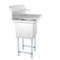 33 in. One Compartment Stainless Steel Commercial Sink with Drainboard, Bowl Size 15"x 15"x 12