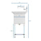 33 in. One Compartment Stainless Steel Commercial Sink with Drainboard, Bowl Size 15"x 15"x 12