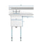 33 in. One Compartment Stainless Steel Commercial Sink with Drainboard, Bowl Size 15"x 15"x 12