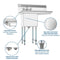 33 in. One Compartment Stainless Steel Commercial Sink with Drainboard, Bowl Size 15"x 15"x 12