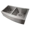 36 In. Niseko Farmhouse Apron Mount Double Bowl Stainless Steel Kitchen Sink With Bottom Grid