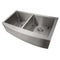 36 In. Niseko Farmhouse Apron Mount Double Bowl Stainless Steel Kitchen Sink With Bottom Grid