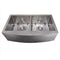 36 In. Niseko Farmhouse Apron Mount Double Bowl Satin Stainless Steel Kitchen Sink With Bottom Grid