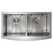 36 In. Niseko Farmhouse Apron Mount Double Bowl Satin Stainless Steel Kitchen Sink With Bottom Grid