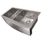 36 In. Niseko Farmhouse Apron Mount Double Bowl Satin Stainless Steel Kitchen Sink With Bottom Grid