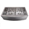 36 In. Niseko Farmhouse Apron Mount Double Bowl Satin Stainless Steel Kitchen Sink With Bottom Grid