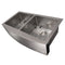 36 In. Niseko Farmhouse Apron Mount Double Bowl Satin Stainless Steel Kitchen Sink With Bottom Grid