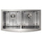 36 In. Niseko Farmhouse Apron Mount Double Bowl Satin Stainless Steel Kitchen Sink With Bottom Grid