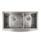 36 In. Courchevel Farmhouse Apron Mount Double Bowl Stainless Steel Kitchen Sink With Bottom Grid
