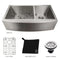36 In. Courchevel Farmhouse Apron Mount Double Bowl Stainless Steel Kitchen Sink With Bottom Grid