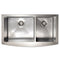 36 In. Courchevel Farmhouse Apron Mount Double Bowl Satin Stainless Steel Kitchen Sink With Bottom Grid