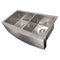 36 In. Courchevel Farmhouse Apron Mount Double Bowl Satin Stainless Steel Kitchen Sink With Bottom Grid