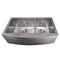 36 In. Courchevel Farmhouse Apron Mount Double Bowl Satin Stainless Steel Kitchen Sink With Bottom Grid
