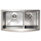 36 In. Courchevel Farmhouse Apron Mount Double Bowl Satin Stainless Steel Kitchen Sink With Bottom Grid