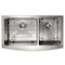 36 In. Courchevel Farmhouse Apron Mount Double Bowl Satin Stainless Steel Kitchen Sink With Bottom Grid