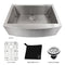30 In. Zermatt Farmhouse Apron Mount Single Bowl Stainless Steel Kitchen Sink With Bottom Grid