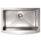 30 In. Zermatt Farmhouse Apron Mount Single Bowl Satin Stainless Steel Kitchen Sink With Bottom Grid