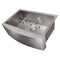 30 In. Zermatt Farmhouse Apron Mount Single Bowl Satin Stainless Steel Kitchen Sink With Bottom Grid