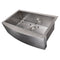 33 In. Vail Farmhouse Apron Mount Single Bowl Stainless Steel Kitchen Sink With Bottom Grid