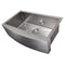 33 In. Vail Farmhouse Apron Mount Single Bowl Satin Stainless Steel Kitchen Sink With Bottom Grid