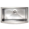 33 In. Vail Farmhouse Apron Mount Single Bowl Satin Stainless Steel Kitchen Sink With Bottom Grid