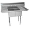 48 in. Two Compartment Stainless Steel Commercial Sink with 2 Drainboards, Bowl Size 12"x 16"x 10