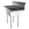 48 in. Two Compartment Stainless Steel Commercial Sink with 2 Drainboards, Bowl Size 12"x 16"x 10