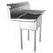 48 in. Two Compartment Stainless Steel Commercial Sink with 2 Drainboards, Bowl Size 12"x 16"x 10