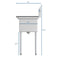 48 in. Two Compartment Stainless Steel Commercial Sink with 2 Drainboards, Bowl Size 12"x 16"x 10
