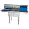 56 in. Two Compartment Stainless Steel Commercial Sink with 2 Drainboards, Bowl Size 12"x 16"x 10