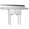 56 in. Two Compartment Stainless Steel Commercial Sink with 2 Drainboards, Bowl Size 12"x 16"x 10