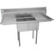 56 in. Two Compartment Stainless Steel Commercial Sink with 2 Drainboards, Bowl Size 12"x 16"x 10