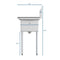 56 in. Two Compartment Stainless Steel Commercial Sink with 2 Drainboards, Bowl Size 12"x 16"x 10