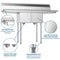 56 in. Two Compartment Stainless Steel Commercial Sink with 2 Drainboards, Bowl Size 12"x 16"x 10