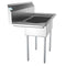 43 in. Two Compartment Stainless Steel Commercial Sink with Drainboard, Bowl Size 12"x 16"x 10