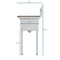 43 in. Two Compartment Stainless Steel Commercial Sink with Drainboard, Bowl Size 12"x 16"x 10