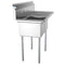 43 in. Two Compartment Stainless Steel Commercial Sink with Drainboard, Bowl Size 12"x 16"x 10