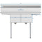52 in. Two Compartment Stainless Steel Commercial Sink with 2 Drainboards, Bowl Size 14"x 16"x 11