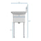 52 in. Two Compartment Stainless Steel Commercial Sink with 2 Drainboards, Bowl Size 14"x 16"x 11