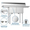52 in. Two Compartment Stainless Steel Commercial Sink with 2 Drainboards, Bowl Size 14"x 16"x 11
