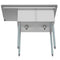43 in. Two Compartment Stainless Steel Commercial Sink with Drainboard, Bowl Size 14"x 16"x 11